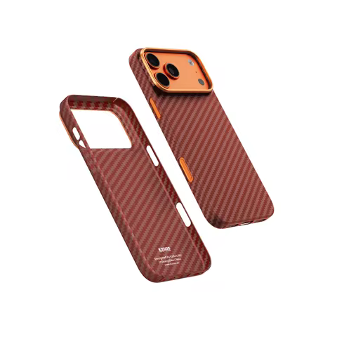 KZDOO Keivlar Original Carbon Fiber Orange Square Camera Frame Durable Classic Slim Thin Case for iP