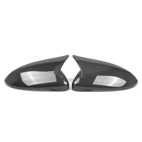 For VW Golf 7 7.5 MK7 7.5 GTI R 2014-2019 2PCS black Carbon Car Side Mirror Cover Trim Replace OEM 5