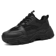 Men's Sneakers 6-7 Cm High Wedge Sole with Personalized Color Mix TT24 Full Black Color