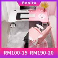 *Bonita* White Gaming Table Pink Computer Desktop Table Game Home Table Internet Cafe Table and Chair Set Combination De