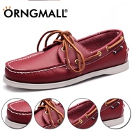ORNGMALL【18 Color】New Genuine Leather Men Casual Shoes Spring Fashion Docksides Boat Shoes England M