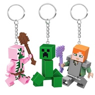 Building block figurine keychain Steve/climber backpack pendant student gift