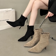 heels for women high heels sandal perempuan Pointed Toe Short Boots Women 2025 Autumn Winter Women's