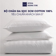 Changmi Bedding white striped Bedding set 3cm 100% cotton. 4-star and 5-star luxury hotel standards 
