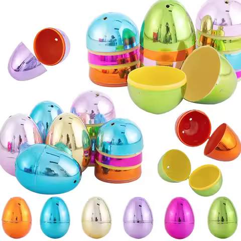 1pc Fillable Easter Egg Plastic Colorful Easter Eggs Candies Chocolate Gift Toys Boxes Egg Shape Eas
