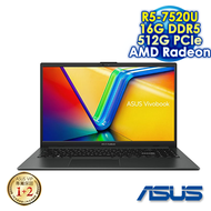 ASUS Vivobook Go 15 OLED E1504FA-0081K7520U 混成黑 15.6吋筆電 (FHD OLED/AMD R5-7520U/16G DDR5/512G PCIE SSD/WIN 11)