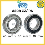6208ZZ 6208RS 6208 Ball Bearing Deep Groove 40*80*18mm