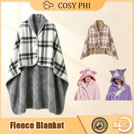 COSYPHI Fleece Blanket With Button Warm Throw Blanket Office Shawl Wearable Blanket Throw Blanket