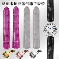 Suitable for cartier Blue Balloon Strap Women's Genuine Leather Crocodile Pattern cartier Watch Stra