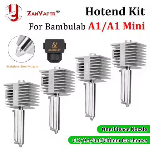 For Bambu Lab A1/A1mini Upgrade integrated High Flow Hotend Kit One-Pieace Stainless Steel Nozzle fo