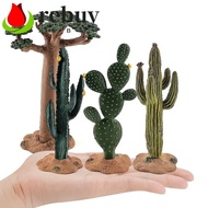 REBUY Artificial Plant Cactus, Cute Plastic Artificial Tree Model, Mini Trees DIY Crafts Realistic S