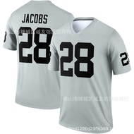 Jersey Ragbi NFL Raiders 28 Grey Raiders Jersi Josh Jacobs