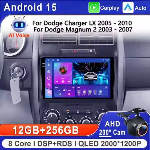 Android 15 For Dodge Charger LX 2005 - 2010 For Dodge Magnum 2 2003 - 2007 Car Radio Multimedia Vide