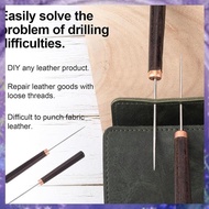 2 Pcs Awl Tool with Wooden Handle, Leather Awl Punch Tool, Slender Scratch Awl, Awl Repair Tool for 