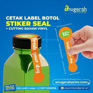 Cetak Label Stiker Seal Segel Botol Minuman Penutup Botol Vinyl Custom