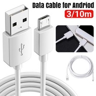 **包郵** [3米][白色] 安卓線 MicroUSB數據線 手機充電線 監視器電源延長線 USB連接線 [平行進口] PC6078