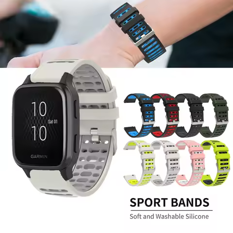 Silicone Strap For Garmin Venu SQ 2 / Venu2 plus Breathable Comfort Bracelet 20mm Band