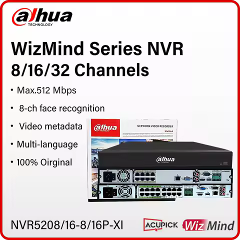 Dahua WizMind 8PoE 16POE Network Video Recorder 8CH 16CH With Ai NVR AcuPick ePoE EPTZ Up to 32MP NV