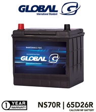 BATERI KERETA SEL KERING GLOBAL NS70R - 65D26R MAINTENANCE FREE BATTERY Suitable For Isuzu D-Max,Toyota Unser, Wira