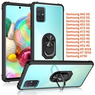 Phone Case For Samsung A71 Samsung A51 A72 Samsung A22 Samsung A32 A42 Samsung A7 2018 Samsung A9 2018 Heavy Duty Transparent Acrylic Magnetic Ring Kickstand Cover