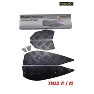 HYPERTECH FOOTREST PEDAL ALLOY XMAX V1 XMAX V2 CARPET SILVER BLACK FLOORBOARD CARPET ALLOY XMAX250