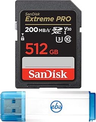 Sandisk 512GB SD Extreme Pro SDXC UHS-I Memory Card Works with Sony ZV-E10, A7 IV, ZV-E10 II Alpha C
