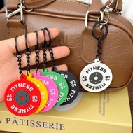 M & K | Barbell Piece Keychain Fitness Equipment Bag Hanging Sports Style Jewelry Pendant Fitness Lo