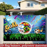 1pc The World Cup Background Fabric, Featuring A Football Pattern, Can Directly Create An Atmosphere