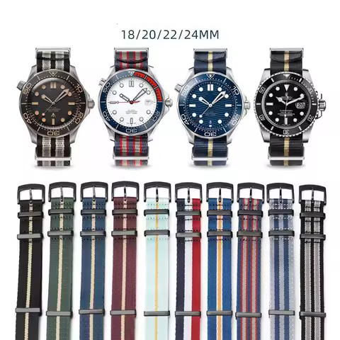 Superior Nylon Watchband for OMEGA Seamaster Seiko SKX007 Durable Bracelet Men Women 18/20/22/24mm U