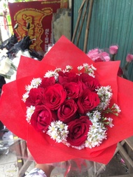 bunga buket mawar merah / bunga mawar merah asli
