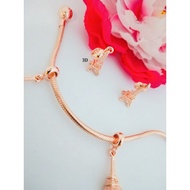 JR Trends Rose Gold Plated Aifel Tower Pendant Charm, Bangle Bracelet Dangle Charm, Pandora Bead