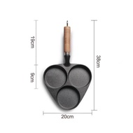 Three-hole Omelet Pan For Eggs Ham Pan Cake Maker Frying Pans Non-stick Breakfast Cast Iron Pan Thickened Cooking Pot