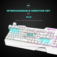 [Ready Stock]havit DE Layout Rainbow Gaming Keyboard and Mouse Combo Set, (German Layout, White)