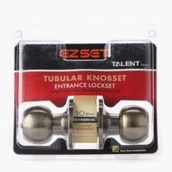 EZSET Talent Series Antique Brass Entrance Tubular Doorknob Lock Set