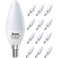 12-Pack Cool White E14 LED Light Bulb, 6W (60W Equivalent), 540lm, Candle Bulbs Small Screw, 5000K, 