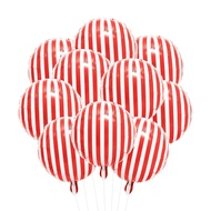10Pcs 18 Inch Red and White Striped Balloons Carnival Balloons for Carnival Decorations 4D Striped C