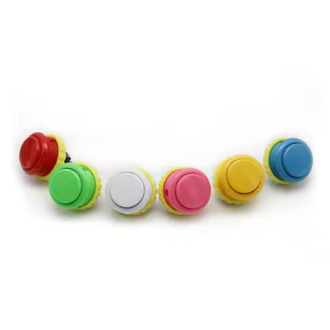 6pcs/lot Genuine SEIMITSU PS-14-GN Solid Color Pushbutton 30mm Screw In Buttons for Arcade MAME Repl