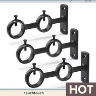 Curtain Rod Bracket, 3Pcs Double Curtain Rod Holder, Double Rod Brackets Hooks for Living Room Bedroom Curtain Rods