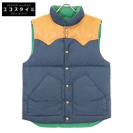 Rocky Mountain S 碼雙色綠色 x 海軍藍色雙面羽絨背心