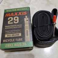 MAXXIS 29 INCH BICYCLE INNER TYRE SIZE 29X1.90 CAN BE UP TO 29X2.35 SMALL DOP VALVE PRESTA FV