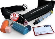 EpiPen Waist Belt with Medical Alert Tag, EpiPen Fanny Pack, Sports Outdoors Epipen Case for Walking