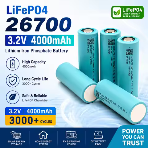 3.2V 26700 4000mAh LiFePO4 Rechargeable Battery 3C Discharge DIY 4S 8S 12V 24V 36V 48V Electric Tric