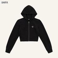 SMFK | เสื้อฮู้ดซิปเปอร์ สลิมฟิต สีดำ