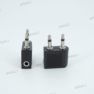 Air Plane dual 3.5mm female to 2 jack male Plug Airplane socket Airline Headphone Mono Audio connect
