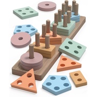 Kecristv Montessori Toys 1 2 Years Old Girls and Boys Birthday Gifts Shape Classification Wooden Toy