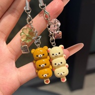 Rilakkuma Tanghulu Keychain Cute Bear Couple Phone Charm Bestie Gift Pendant Keychain