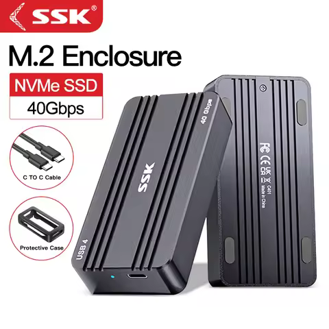 SSK 40Gbps NVMe SSD Case SSD Enclosure Compatible M.2 to USB4.0 Adapter Built-in Cooling Vest Compat
