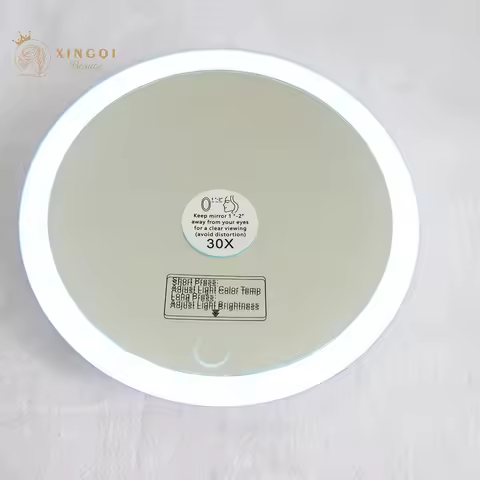 Led Light Up Mirror 6 inch round pink/white/black magnifying 5x 10x 20x 30x times suction cup USB re