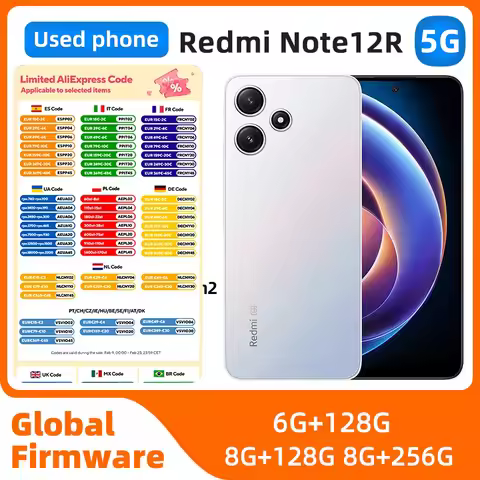 Redmi Note 12R 5G 256GB CPU Qualcomm Snapdragon 4 gen2 Display 50MP Triple Camera 5000mAh used phone