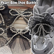 2Pcs Pearl Bow Shoe Buckles - for Sneakers, Leather Shoes Decoration - DIY Shoes Accessories - Fashi